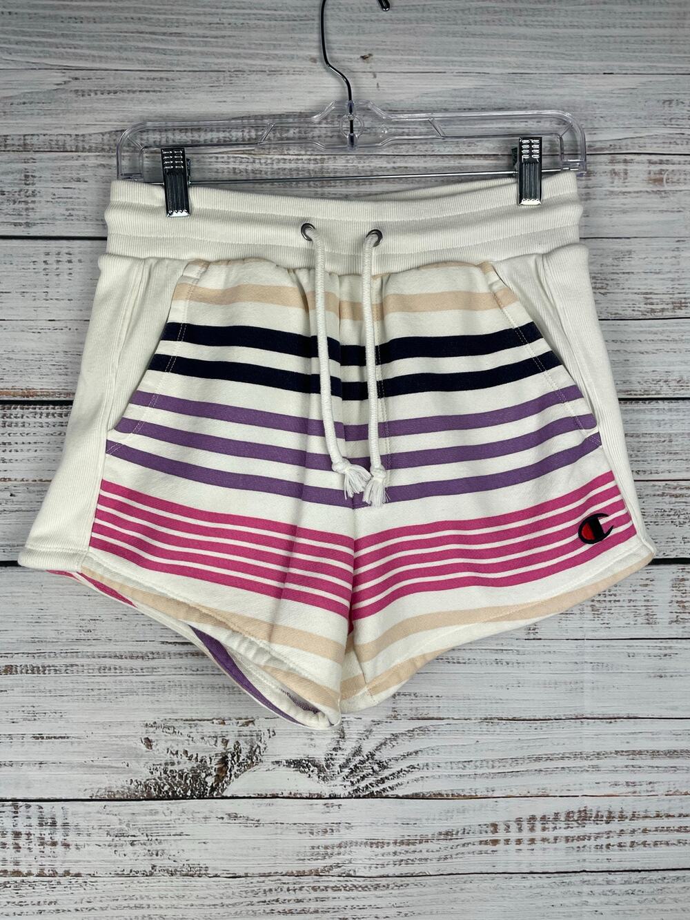 Champion Reverse Weave White Terrycloth Shorts Small Loungewear Retro Y2K Comfy
